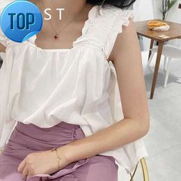 New van clover necklace designer four leaf chain Grass Female 18K Rose Gold Temperament Simple Cool Wind ins Collar Chain Black and White Fritillaria Light Luxury