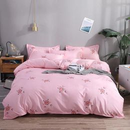 Bedding Sets Cartoon Cute Pig Bed Linens Pink Simple Lovely Anime Duvet Cover Quilt Pillowcase Sheet Gift For Kids