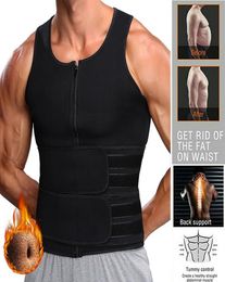 Men Waist Trainer Vest Neoprene Sauna Suit for Men Waist Trainer Vest Zipper Body Shaper with Adjustable Tank Top Faja Shapewear6951148