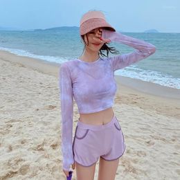 Women's Swimwear 2 Pcs Ins Korean Swimsuit Women With Shorts Two Pieces High Waist Female Swimming Sport Bathing Suit Summer Beachwear
