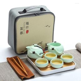 Teaware Sets Chinese Ceramic Tea Set Vintage Travel Portable Teapot Cups Gift Ceremony Porcelana Household Products 6