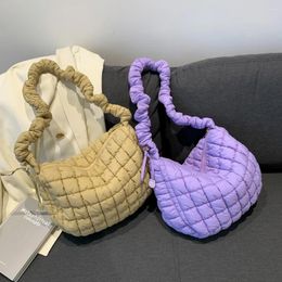 Hobo Women Cloud Pleatd Bag Zipper Quilted Cheque Crossbody Solid Colour Drawstring Strap Adjustable Shoulder Bags Simple Clutch