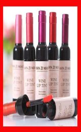 6 Colours Red Wine Bottle Lipstick Tattoo Stained Matte Lipstick Lip Gloss Easy to Wear Waterproof Nonstick Tint Liquid3110787