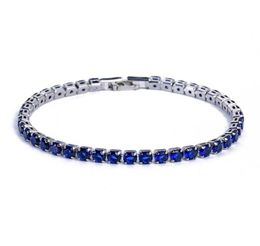 Luxury 4mm Cubic Zirconia Tennis Bracelets Iced Out Chain Crystal Wedding Bracelet For Women Men Gold Silver Bracelet Jewelry237G12101661