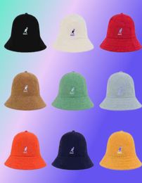 Kangaroo Kangol Fisherman Hat Sun Hat Sunscreen Embroidery Towel Material 3 Sizes 13 Colours Japanese Ins Super Fire Hat AA2203126851399