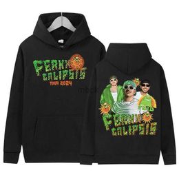 Sweatshirts Mens Jackets Feid Ferxxo Ferxxocalipsis Tour 2024 New Hoodie Mens Hip Hop Fashion Oversized Sweatshirt Punk Retro Pullover Hooded Streetwear 240412