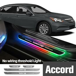 For Honda Accord 7 8 9 10 2002-2021 2019 2020 Car Door Sill Light Customized Logo LED Welcome Threshold Pedal Lamp Accessories