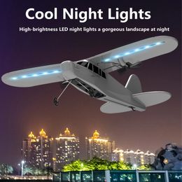 150M Dual Motors Fixed-Wing RC Glider Plane 2.4G EPP Drop Resistant Material Cool Night Lights 2.4G Remote Control RC Plane Toy