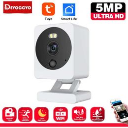 IP Cameras Mini Outdoor Tuya Wifi Security Camera 5MP HD Motion Detection Color Night Vision Wireless CCTV Surveillance Camera Waterproof 240413