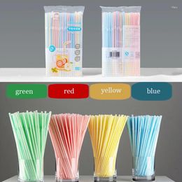 Disposable Cups Straws Elbow Plastic For Kitchenware Bar Party Event Alike Supplies Striped Bendable Cocktail Drinking