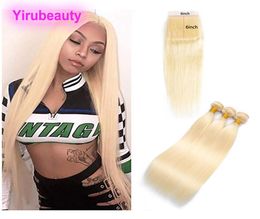 Indian Virgin Raw Hair Straight Bundles With 6X6 Lace Closure 613 Blonde Hair Extensions 1030inch Bundles With Six By Six Closur4404165