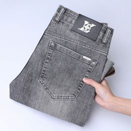 Men's Jeans spring summer THIN Men Slim Fit European American lvicon High-end Brand Small Straight Pants QK138-00