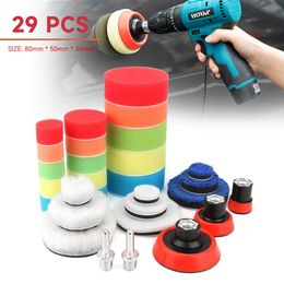 1/2/3 Inch Car Foam Drill Polishing Pad Kit Drill Power Tool Headlight Wheel Polisher Removes Scratches Automotive Beauty Polish