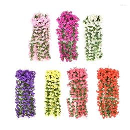 Decorative Flowers 2pcs Artificial Hanging Multifunction Wreath Charm Household For Wedding Birthday Holiday Party 87HA
