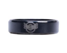 New Arrival Black Ohio State University Sign Stainless Steel Men Ring Male Ring2770805