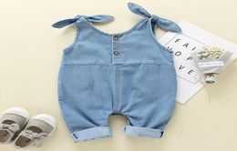 Baby Rompers Newborn Girls One Piece Jumpsuits Navy Jean Infantil Bebes Sleeveless Playsuits 018Month Children Overalls Clothes 76707806