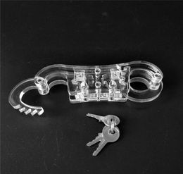 Latest Clear Crystal Restraint Thumb Cuffs With Locks Bondage Handcuffs Manacles Slave BDSM Adults Sex Toy For Male Female5020570