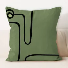 Pillow Matcha Green Nordic Style Throw Modern Smooth Silk Cover Sofa Car Office Home Decoration