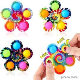 Decompression Toy Funny s Finger Toys Push It Bubble Fidget Toy Fidget Spinner Squeeze Sensory Toy Anti Stress Spinning Hand Spinner Kids Gift