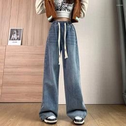 Women's Jeans 2024 Autumn Winter Low Waist Wide Leg Loose Straight Pants Women Cargo Vintage Clothes H382