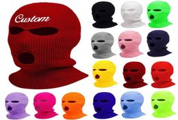 Custom Text Embroidered Winter Women Beanie Hat Balaclava Cycling Ski Mask Men Personalised Your Name Drop294256226746413406