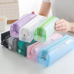 Storage Bags Transparent Stationery Pencil Bag Student Examination Dedicated Nylon Mesh Pen Case Unisex Large Capacity Pouch School Supplies