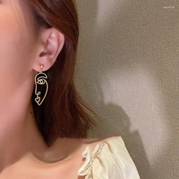 Dangle Earrings Hollow Out Face Drop For Women Abstract Design Personality Vintage Statement Party Punk Goth Jewellery