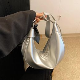 Hobo Solid Zipper Sewing Large Capacity Pin Buckle Bright Color PU Shoulder Bag Versatile Crossbody 2024 Bags For Women