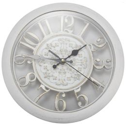 Decorative Plates Wall Clock Saat De Pared Saati Vintage Digital Clocks Watch Horloge Quartz(white)