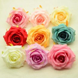 Decorative Flowers 10pcs Silk Roses Artificial For Home Wedding Decoration Accessories Diy Valentine's Day Gifts Box Fake Plastic