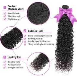 Water Wave Bundles With Closure Wet and Wavy Curly Human Hair Bundles With 13x4 Lace Frontal Closure Remy Hair Weave Extensions