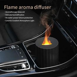 Humidifiers New Colourful Flame Humidifier 100ml Fire Oil Aroma Diffusers Ultrasonic USB Diffusern Air Humidificateur Dair For home