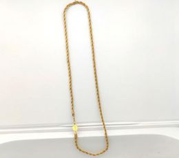 Rope Chain Necklace Connect Solid Fine Yellow 18ct THAI BAHT GF Gold 3mm Thin Cut Women50CM 20INCH7619510