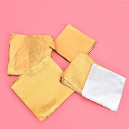 Gift Wrap 100Pcs/Pack Golden Aluminium Foil Candy Chocolate Cookie Wrapping Tin Paper Party