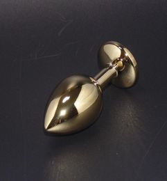 Adult Products Golden Color Metal Butt Plug Stainless Steel Anal Plug Sex Toys for Men Women2882446