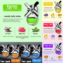 New Car Freshener Auto Parts Interior Perfume Diffuser Alloy Propeller Rotating Air Outlet Aromatherapy Clip Lasting Fragrance