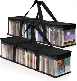 Storage Boxes 1/2/3/4pcs Bags Home DVD Bag Media Organiser Clear Plastic For Easy Carrying Handle