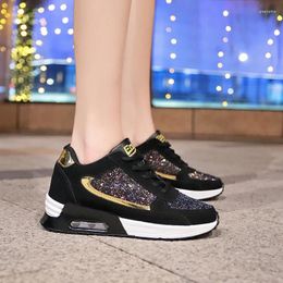 Fitness Shoes 2024 Women Glitter Sneakers Walking Chunky Footwear Winter Fashion Casual Height Increasing Tenis Feminino