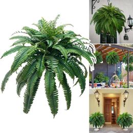 Decorative Flowers Uv-resistant Artificial Fern Realistic Uv Resistant For Home Garden Decor Reusable Faux Greenery Wedding