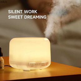 Humidifiers 500ml Ultrasonic Air Humidifier Remote Control Oil Diffuser Desktop Aroma Machine Scent Diffuser with LED Night Lights