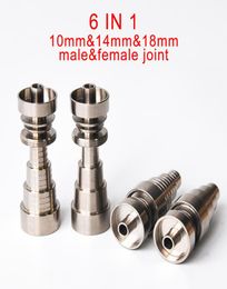 Universal Domeless 6IN1 Titanium Nails 10mm 14mm 18mm joint for male and female domeless nail high quality2464680