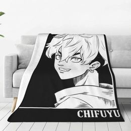 Comfortable Tokyo Revengers Chifuyu Matsuno Blanket Accessories Bed Decorative Throw Blankets Warm Coral Fleece Plush for Couch