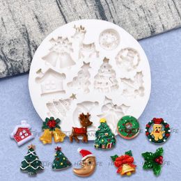 Baking Moulds Christmas Ornaments Tree Reindeer Jingle Bell Silicone Cake Mould Sugarcraft Chocolate Cupcake Fondant Decorating Tools