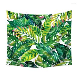 Tapestries Rainforest Wall Hanging Tapestry Green Plants Boho Blanket Nature Polyester Leaf Printed Home Decoration
