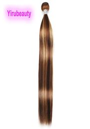 Yirubeauty Malaysian Human Hair Double Wefts P427 1030inch Straight Body Wave Kinky Curly Piano Colour One Bundle6901526