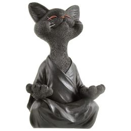 Whimsical Black Buddha Cat Figurine Meditation Yoga Collectible Happy Decor Art Sculptures Garden Statues Home Decorations4689972