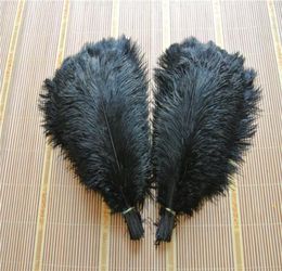 whole 100pcslot Ostrich Feather Plumes OSTRICH FEATHER black for Wedding Centrepiece wedding decor coetumes party decor6281799