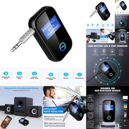 New 5.0 FM Receiver with LCD Screen 3.5mm AUX Audio Adapter for Bluetooth Car Kit Stereo Speaker Handsfree Calling