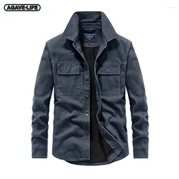 Men's Casual Shirts Spring Autumn Denim Solid Colour Long-sleeved Jean Shirt For Men Loose Washed Cardigan Sport Jackets