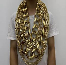 Chains Acrylic Necklace Bulky Hip Hop Thick Large Gold Chain Goth Style Men Women Jewelry Gifts Halloween Plastic Accessories Rock4913088